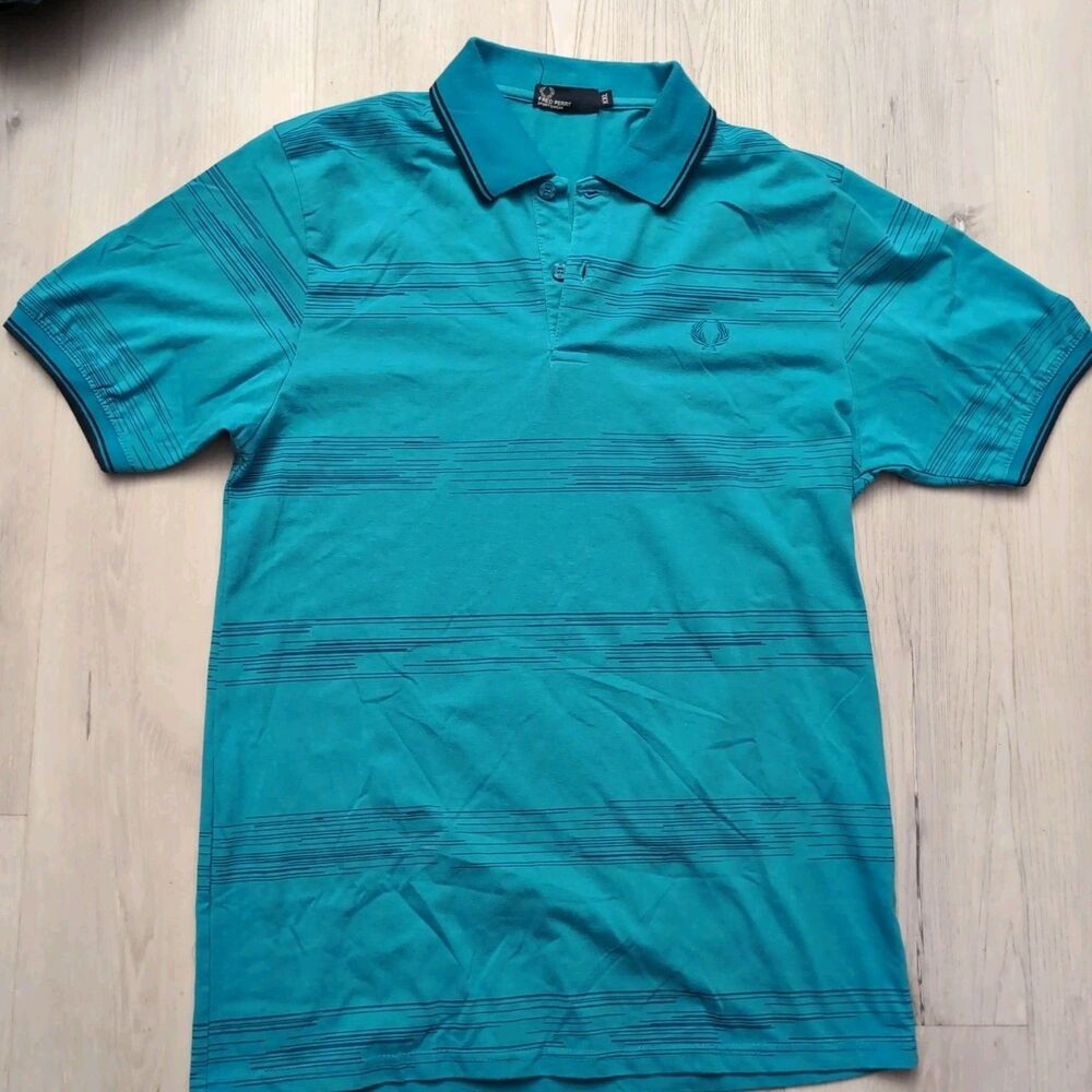 Fred Perry Sportswear Polo Shirt Mens 2XL Vibrant Teal Preppy Golf Tennis Casual